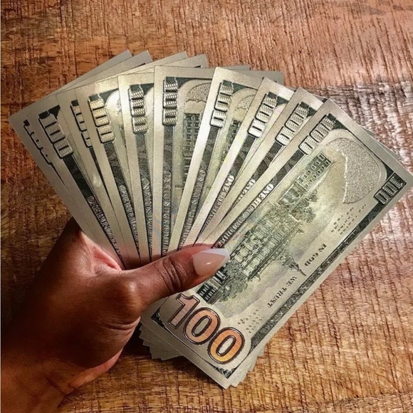 Silver & gold foil set of 4 prop 100 bill place holders for cash stuffing binder - Picture 2 of 4